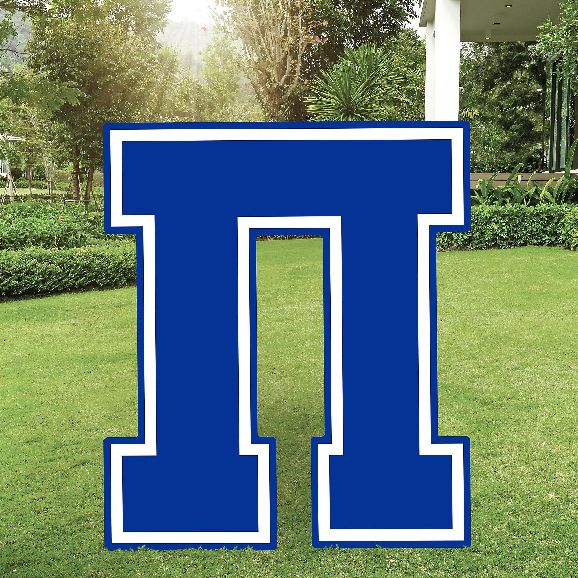 Royal Blue Collegiate Greek Letter Omega Corrugated Plastic Yard Sign